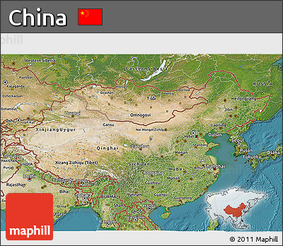 Satellite 3D Map of China