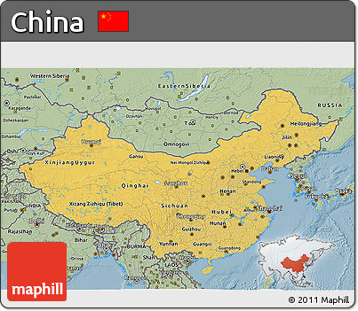 Savanna Style 3D Map of China