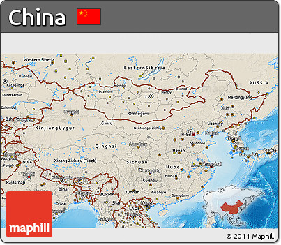 Shaded Relief 3D Map of China