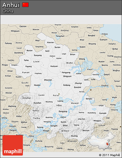 Classic Style 3D Map of Anhui