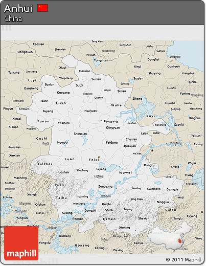 Classic Style 3D Map of Anhui