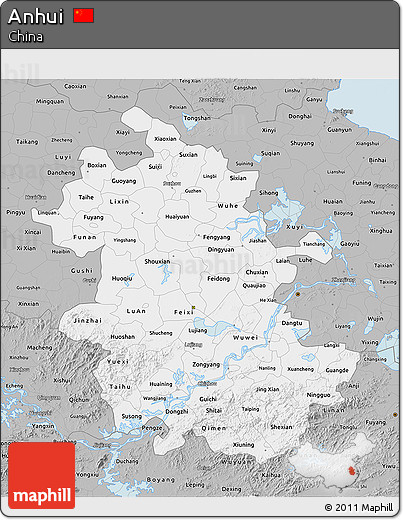 Gray 3D Map of Anhui