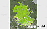 Physical 3D Map of Anhui, darken, semi-desaturated