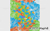 Political 3D Map of Anhui, political shades outside