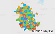 Political 3D Map of Anhui, single color outside