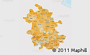 Political Shades 3D Map of Anhui, single color outside