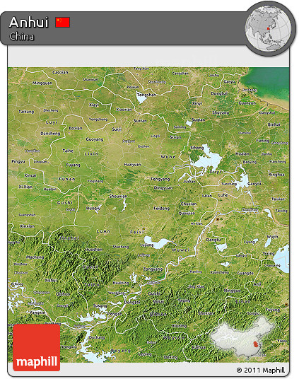 Satellite 3D Map of Anhui
