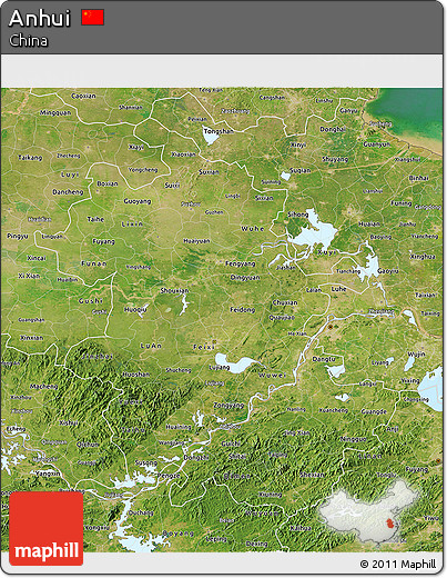 Satellite 3D Map of Anhui