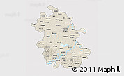 Shaded Relief 3D Map of Anhui, cropped outside