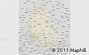 Shaded Relief 3D Map of Anhui, desaturated