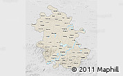 Shaded Relief 3D Map of Anhui, lighten, desaturated