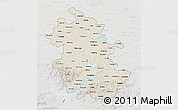 Shaded Relief 3D Map of Anhui, lighten, semi-desaturated