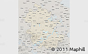 Shaded Relief 3D Map of Anhui, semi-desaturated