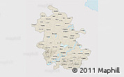 Shaded Relief 3D Map of Anhui, single color outside