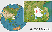 Satellite Location Map of Changfeng, highlighted parent region