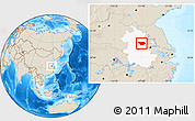 Shaded Relief Location Map of Dingyuan, highlighted parent region