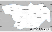 Gray Simple Map of Dingyuan, single color outside