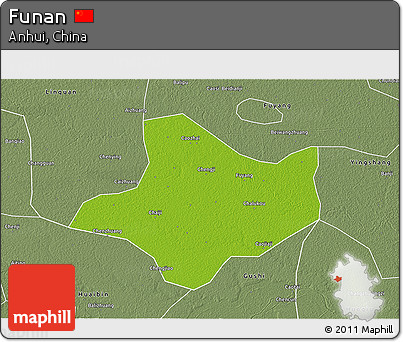 Physical 3D Map of Funan, semi-desaturated