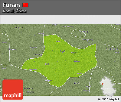 Physical 3D Map of Funan, semi-desaturated