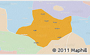 Political 3D Map of Funan, lighten