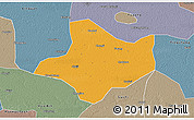 Political 3D Map of Funan, semi-desaturated