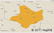 Political 3D Map of Funan, shaded relief outside