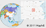 Political Location Map of Funan, highlighted country