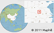Savanna Style Location Map of Funan, highlighted country