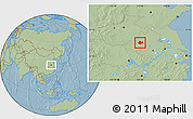 Savanna Style Location Map of Funan, hill shading