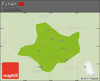 Physical Map of Funan, lighten