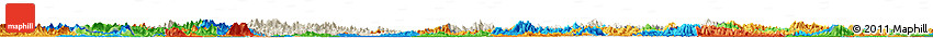 Shaded Relief Horizon Map of Anhui, political outside
