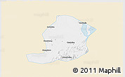 Classic Style 3D Map of Huaining, single color outside