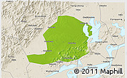 Physical 3D Map of Huaining, shaded relief outside