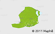 Physical 3D Map of Huaining, single color outside