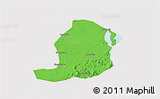 Political 3D Map of Huaining, cropped outside