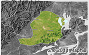 Satellite 3D Map of Huaining, desaturated