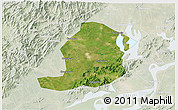 Satellite 3D Map of Huaining, lighten
