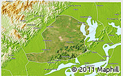 Satellite 3D Map of Huaining, physical outside