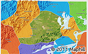 Satellite 3D Map of Huaining, political outside