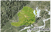 Satellite 3D Map of Huaining, semi-desaturated