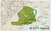 Satellite 3D Map of Huaining, shaded relief outside