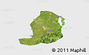 Satellite 3D Map of Huaining, single color outside