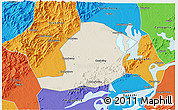 Shaded Relief 3D Map of Huaining, political outside