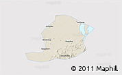 Shaded Relief 3D Map of Huaining, single color outside