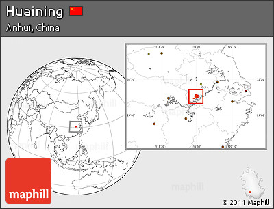 Blank Location Map of Huaining