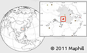 Blank Location Map of Huaining, highlighted parent region