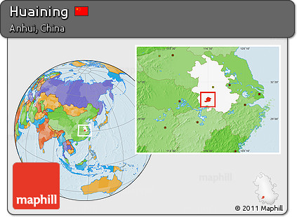 Political Location Map of Huaining, highlighted parent region