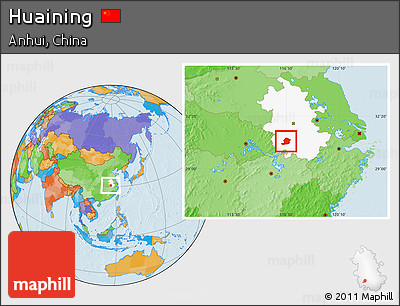 Political Location Map of Huaining, highlighted parent region