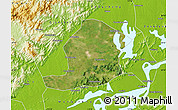 Satellite Map of Huaining, physical outside