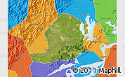 Satellite Map of Huaining, political outside